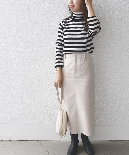 SHIPS any（シップス エニィ）の「SHIPS any:〈手洗い可能〉ウール ブレンド ストレート スカート◇（スカート・レディース・オフホワイト/ライトブルー/ブラック・40/38/36）」の20枚目の写真