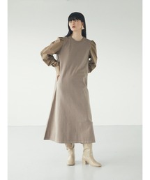 armonia.袖布帛切替ニットワンピース