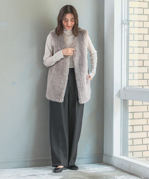 LEPSIM(レプシィム)の「ニュアンス柄シアータートルトップス 168098(Tシャツ/カットソー・レディース・グレー/オフホワイト・FREE)」の3枚目の写真