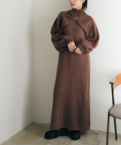 titivate（ティティベイト）の「ローゲージトップスレイヤードニット