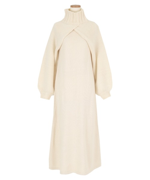 titivate（ティティベイト）の「ローゲージトップスレイヤードニットワンピース（ワンピース・レディース・ブラウン/アイボリー/グレイッシュベージュ・PS(XS－S)/S/M）」の11枚目の写真