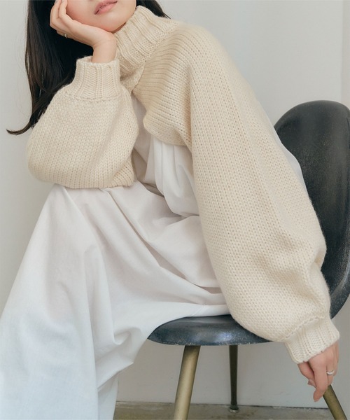 titivate（ティティベイト）の「ローゲージトップスレイヤードニットワンピース（ワンピース・レディース・ブラウン/アイボリー/グレイッシュベージュ・PS(XS－S)/S/M）」の16枚目の写真