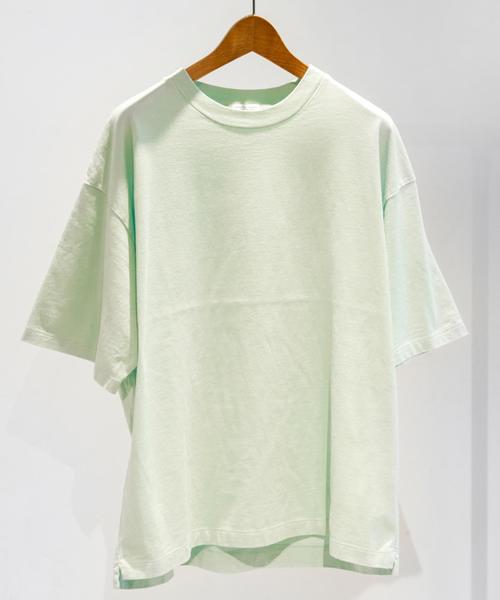 BEAUTY&YOUTH UNITED ARROWS(ビューティーアンドユースユナイテッドアローズ)の「BY ∴ ワイド クルーネック ハーフスリーブ MADE IN JAPAN カットソー ◆(Tシャツ/カットソー・メンズ・ホワイト/ネイビー/ライトブルー/オリーブ/ダークグレー・LARGE/SMALL/MEDIUM)」の4枚目の写真