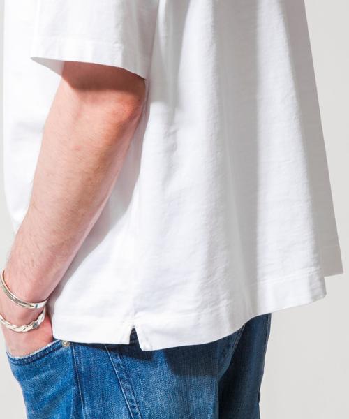 BEAUTY&YOUTH UNITED ARROWS(ビューティーアンドユースユナイテッドアローズ)の「BY ∴ ワイド クルーネック ハーフスリーブ MADE IN JAPAN カットソー ◆(Tシャツ/カットソー・メンズ・ホワイト/ネイビー/ライトブルー/オリーブ/ダークグレー・LARGE/SMALL/MEDIUM)」の8枚目の写真