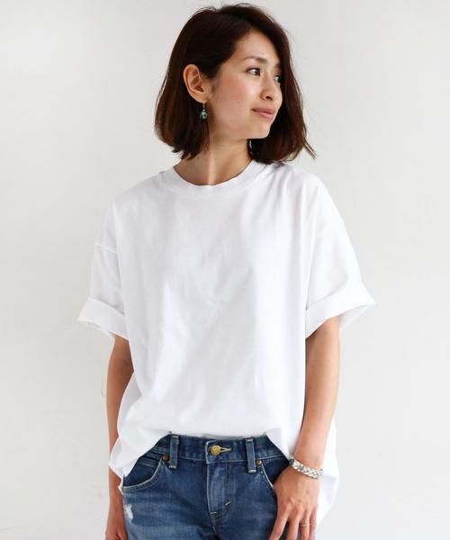 BEAUTY&YOUTH UNITED ARROWS(ビューティーアンドユースユナイテッドアローズ)の「BY ∴ ワイド クルーネック ハーフスリーブ MADE IN JAPAN カットソー ◆(Tシャツ/カットソー・メンズ・ホワイト/ネイビー/ライトブルー/オリーブ/ダークグレー・LARGE/SMALL/MEDIUM)」の12枚目の写真