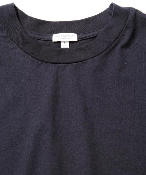 BEAUTY&YOUTH UNITED ARROWS(ビューティーアンドユースユナイテッドアローズ)の「BY ∴ ワイド クルーネック ハーフスリーブ MADE IN JAPAN カットソー ◆(Tシャツ/カットソー・メンズ・ホワイト/ネイビー/ライトブルー/オリーブ/ダークグレー・LARGE/SMALL/MEDIUM)」の18枚目の写真