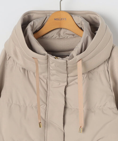 NOLLEY’S（ノーリーズ）の「◇【WEB限定】カットボンディング×スムースタフタダウン（ダウンジャケット/コート・レディース・ベージュ/ブラック・FREE）」の20枚目の写真