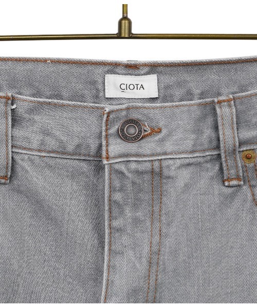 CIOTA（シオタ）の「CIOTA / シオタ：インディゴ スビンコットン 13,5oz ワイドテーパードデニム：NPTM-6RF-LGR[STD]（デニムパンツ・メンズ・ライトグレー・33inch/34inch/31inch）」の3枚目の写真