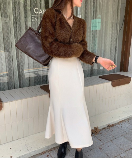 by muni:r（バイ ムニール）の「ふわふわアンゴラ風カーディガン（ニット/セーター・レディース・ブルー/ブラウン・FREE）」の12枚目の写真
