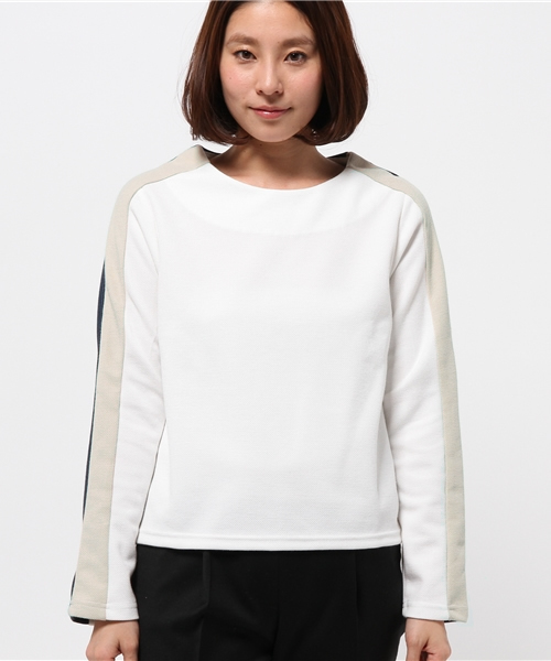 OUTLET(アウトレット)の「【Ciaopanic】カノコライン切替プルオーバー(Tシャツ/カットソー・レディース・ベージュ/ホワイト・FREE)」の3枚目の写真