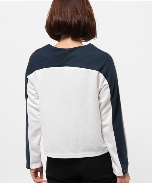 OUTLET(アウトレット)の「【Ciaopanic】カノコライン切替プルオーバー(Tシャツ/カットソー・レディース・ベージュ/ホワイト・FREE)」の5枚目の写真