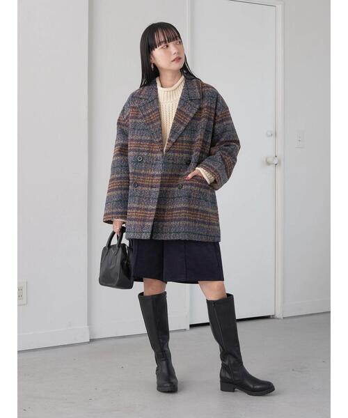 earth music&ecology（アースミュージックアンドエコロジー）の「バルキーショートニット（ニット/セーター・レディース・ブラック/アイボリー/ライトグレー/ボルドー/ダークブルー・FREE）」の14枚目の写真