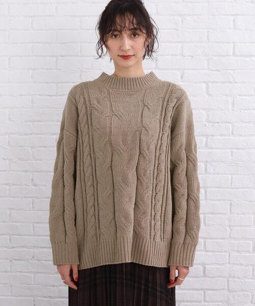 SHOO・LA・RUE(シューラルー)の「◆モール ケーブルニット(ニット/セーター・レディース・サンドベージュ/イエロー系その他/ライトブルー/ホワイト系・00)」の11枚目の写真