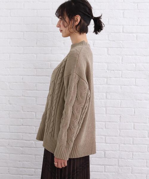 SHOO・LA・RUE(シューラルー)の「◆モール ケーブルニット(ニット/セーター・レディース・サンドベージュ/イエロー系その他/ライトブルー/ホワイト系・00)」の12枚目の写真