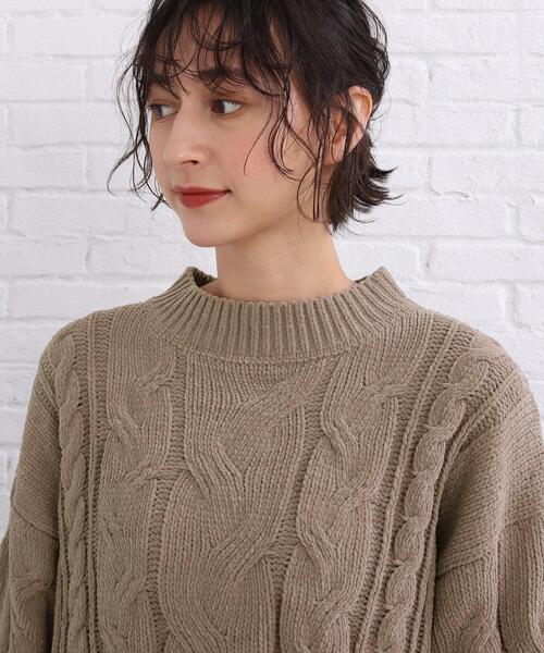 SHOO・LA・RUE(シューラルー)の「◆モール ケーブルニット(ニット/セーター・レディース・サンドベージュ/イエロー系その他/ライトブルー/ホワイト系・00)」の14枚目の写真