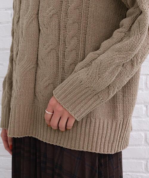 SHOO・LA・RUE(シューラルー)の「◆モール ケーブルニット(ニット/セーター・レディース・サンドベージュ/イエロー系その他/ライトブルー/ホワイト系・00)」の15枚目の写真