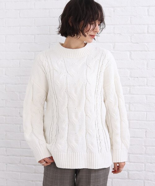 SHOO・LA・RUE(シューラルー)の「◆モール ケーブルニット(ニット/セーター・レディース・サンドベージュ/イエロー系その他/ライトブルー/ホワイト系・00)」の17枚目の写真