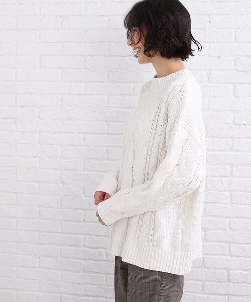 SHOO・LA・RUE(シューラルー)の「◆モール ケーブルニット(ニット/セーター・レディース・サンドベージュ/イエロー系その他/ライトブルー/ホワイト系・00)」の18枚目の写真