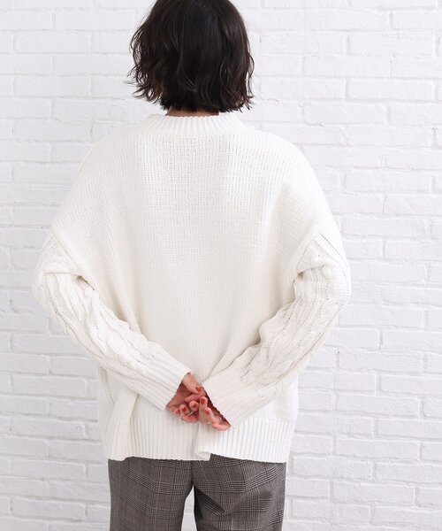 SHOO・LA・RUE(シューラルー)の「◆モール ケーブルニット(ニット/セーター・レディース・サンドベージュ/イエロー系その他/ライトブルー/ホワイト系・00)」の19枚目の写真