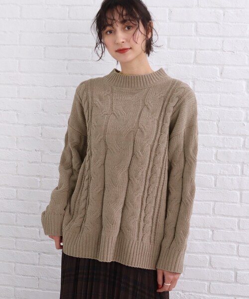 SHOO・LA・RUE(シューラルー)の「◆モール ケーブルニット(ニット/セーター・レディース・サンドベージュ/イエロー系その他/ライトブルー/ホワイト系・00)」の5枚目の写真