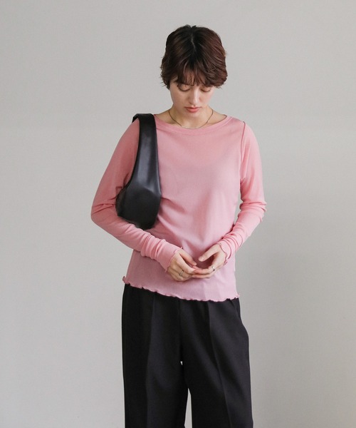 セール】【ZOZO限定】クルーネックリンキングメローシアープル