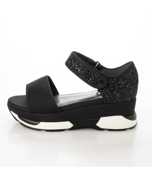 EVOL（イーボル）の「【EVOL】プラットフォームグリッターサンダル IU5073（サンダル・レディース・ベージュ/ブラック×ブラック/ブラック・XS/S/M/L/LL）」の5枚目の写真