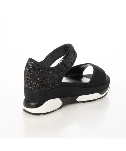 EVOL（イーボル）の「【EVOL】プラットフォームグリッターサンダル IU5073（サンダル・レディース・ベージュ/ブラック×ブラック/ブラック・XS/S/M/L/LL）」の6枚目の写真