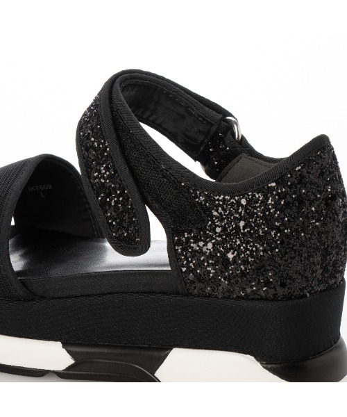 EVOL（イーボル）の「【EVOL】プラットフォームグリッターサンダル IU5073（サンダル・レディース・ベージュ/ブラック×ブラック/ブラック・XS/S/M/L/LL）」の8枚目の写真