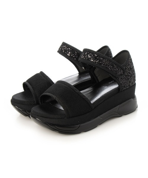 EVOL（イーボル）の「【EVOL】プラットフォームグリッターサンダル IU5073（サンダル・レディース・ベージュ/ブラック×ブラック/ブラック・XS/S/M/L/LL）」の9枚目の写真