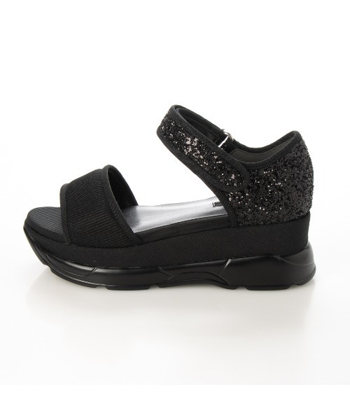 EVOL（イーボル）の「【EVOL】プラットフォームグリッターサンダル IU5073（サンダル・レディース・ベージュ/ブラック×ブラック/ブラック・XS/S/M/L/LL）」の10枚目の写真