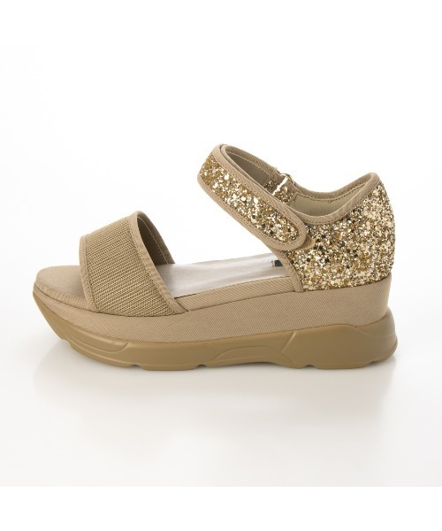 EVOL（イーボル）の「【EVOL】プラットフォームグリッターサンダル IU5073（サンダル・レディース・ベージュ/ブラック×ブラック/ブラック・XS/S/M/L/LL）」の15枚目の写真