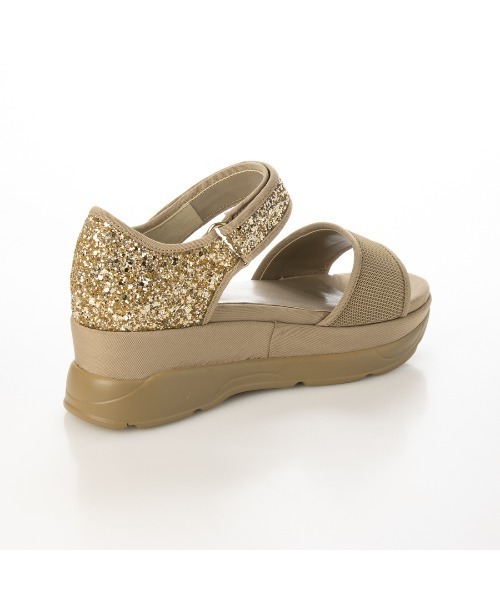 EVOL（イーボル）の「【EVOL】プラットフォームグリッターサンダル IU5073（サンダル・レディース・ベージュ/ブラック×ブラック/ブラック・XS/S/M/L/LL）」の16枚目の写真