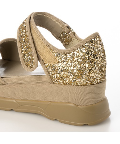 EVOL（イーボル）の「【EVOL】プラットフォームグリッターサンダル IU5073（サンダル・レディース・ベージュ/ブラック×ブラック/ブラック・XS/S/M/L/LL）」の18枚目の写真