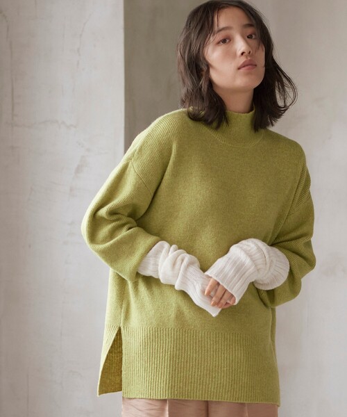 THE SHOP TK （ザ ショップ ティーケー ）の「◆【あったか/柔らかい/程よくゆったり】メランジ調ハイネックニット（ニット/セーター・レディース・アイボリー/黄緑系/ネイビー/ベージュ・12/13）」の14枚目の写真