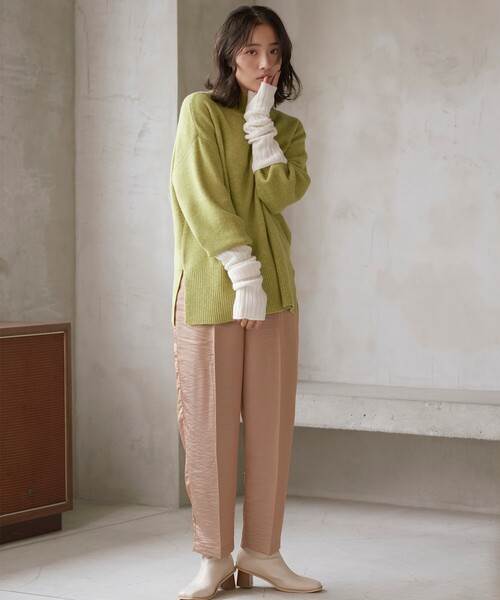 THE SHOP TK （ザ ショップ ティーケー ）の「◆【あったか/柔らかい/程よくゆったり】メランジ調ハイネックニット（ニット/セーター・レディース・アイボリー/黄緑系/ネイビー/ベージュ・12/13）」の15枚目の写真