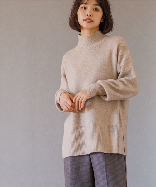 THE SHOP TK （ザ ショップ ティーケー ）の「◆【あったか/柔らかい/程よくゆったり】メランジ調ハイネックニット（ニット/セーター・レディース・アイボリー/黄緑系/ネイビー/ベージュ・12/13）」の10枚目の写真