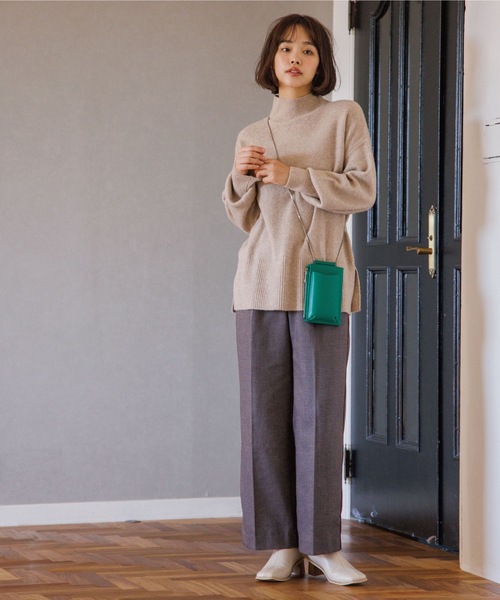 THE SHOP TK （ザ ショップ ティーケー ）の「◆【あったか/柔らかい/程よくゆったり】メランジ調ハイネックニット（ニット/セーター・レディース・アイボリー/黄緑系/ネイビー/ベージュ・12/13）」の12枚目の写真