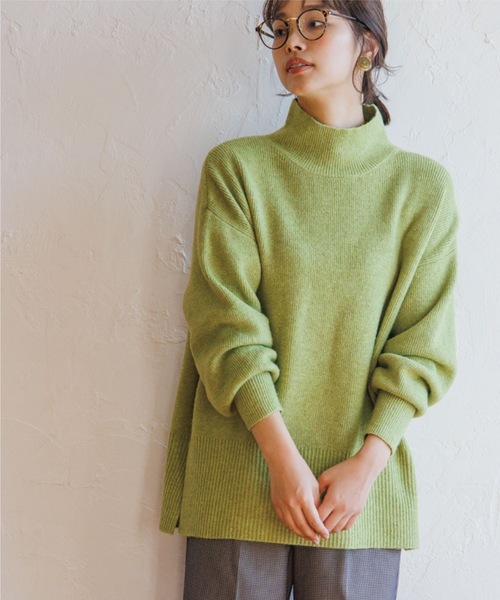 THE SHOP TK （ザ ショップ ティーケー ）の「◆【あったか/柔らかい/程よくゆったり】メランジ調ハイネックニット（ニット/セーター・レディース・アイボリー/黄緑系/ネイビー/ベージュ・12/13）」の16枚目の写真