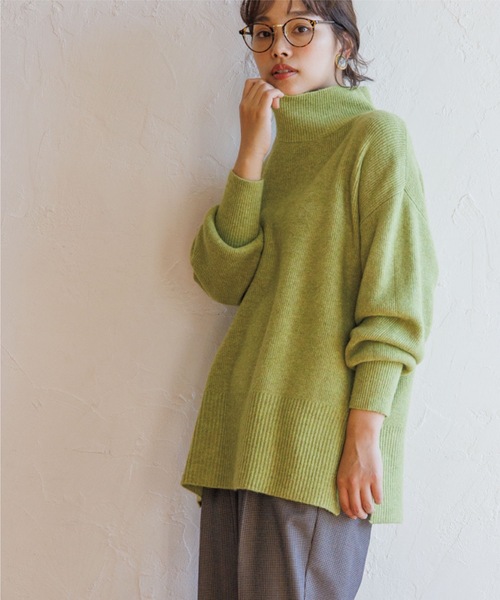 THE SHOP TK （ザ ショップ ティーケー ）の「◆【あったか/柔らかい/程よくゆったり】メランジ調ハイネックニット（ニット/セーター・レディース・アイボリー/黄緑系/ネイビー/ベージュ・12/13）」の17枚目の写真