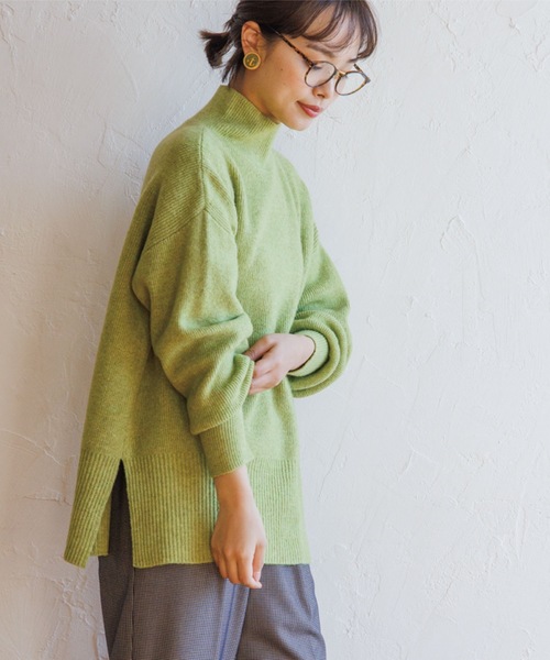 THE SHOP TK （ザ ショップ ティーケー ）の「◆【あったか/柔らかい/程よくゆったり】メランジ調ハイネックニット（ニット/セーター・レディース・アイボリー/黄緑系/ネイビー/ベージュ・12/13）」の19枚目の写真