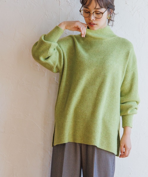 THE SHOP TK （ザ ショップ ティーケー ）の「◆【あったか/柔らかい/程よくゆったり】メランジ調ハイネックニット（ニット/セーター・レディース・アイボリー/黄緑系/ネイビー/ベージュ・12/13）」の20枚目の写真