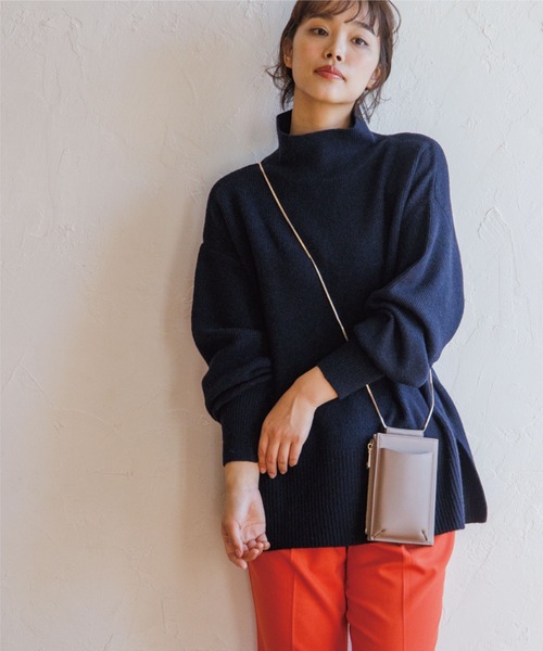 THE SHOP TK （ザ ショップ ティーケー ）の「◆【あったか/柔らかい/程よくゆったり】メランジ調ハイネックニット（ニット/セーター・レディース・アイボリー/黄緑系/ネイビー/ベージュ・12/13）」の22枚目の写真