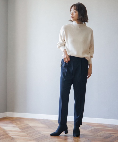 THE SHOP TK （ザ ショップ ティーケー ）の「◆【あったか/柔らかい/程よくゆったり】メランジ調ハイネックニット（ニット/セーター・レディース・アイボリー/黄緑系/ネイビー/ベージュ・12/13）」の7枚目の写真