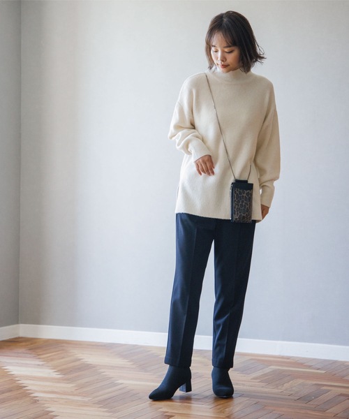 THE SHOP TK （ザ ショップ ティーケー ）の「◆【あったか/柔らかい/程よくゆったり】メランジ調ハイネックニット（ニット/セーター・レディース・アイボリー/黄緑系/ネイビー/ベージュ・12/13）」の8枚目の写真