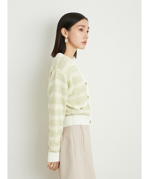 LILY BROWN（リリーブラウン）の「MIXカーディガン（カーディガン/ボレロ・レディース・グリーン/ピンク/ブラック・FREE）」の8枚目の写真