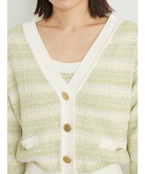 LILY BROWN（リリーブラウン）の「MIXカーディガン（カーディガン/ボレロ・レディース・グリーン/ピンク/ブラック・FREE）」の9枚目の写真