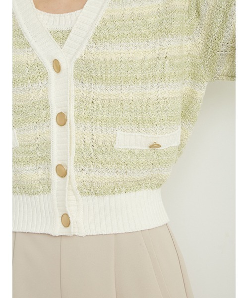 LILY BROWN（リリーブラウン）の「MIXカーディガン（カーディガン/ボレロ・レディース・グリーン/ピンク/ブラック・FREE）」の11枚目の写真