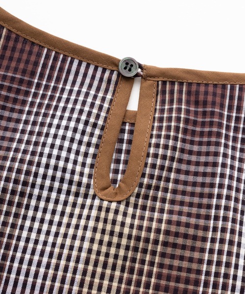 MILKFED.（ミルクフェド）の「PLAID RUFFLE BLOUSE（シャツ/ブラウス・レディース・ブルー/ブラウン・ONE SIZE）」の4枚目の写真