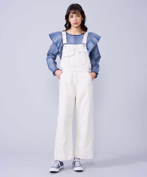 MILKFED.（ミルクフェド）の「PLAID RUFFLE BLOUSE（シャツ/ブラウス・レディース・ブルー/ブラウン・ONE SIZE）」の3枚目の写真