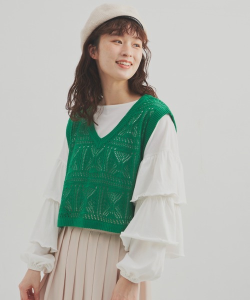 MERLOT(メルロー)の「1枚でも決まる 袖フリルカットソー(Tシャツ/カットソー・レディース・ブラック/ホワイト・FREE)」の3枚目の写真